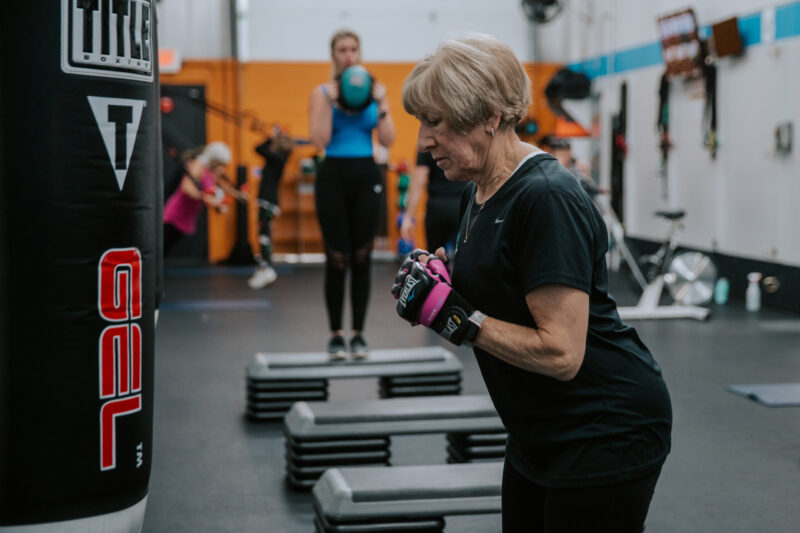 Senior woman in a workout class at AFS ann arbor