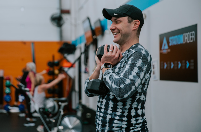 Man enjoying HIIT class at AFS Ann Arbor